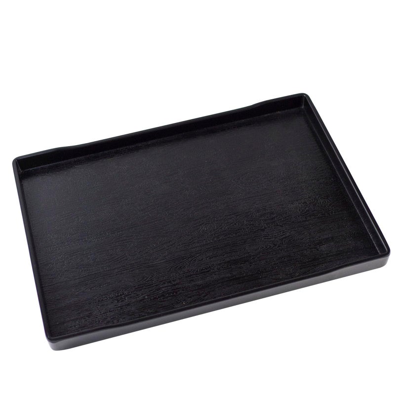 OMEM Reptile Bowl Large Food and Water Dish Enough Space Also Fit for Bath Simulated Wood Grain Surface (XL, Black) - Image 1